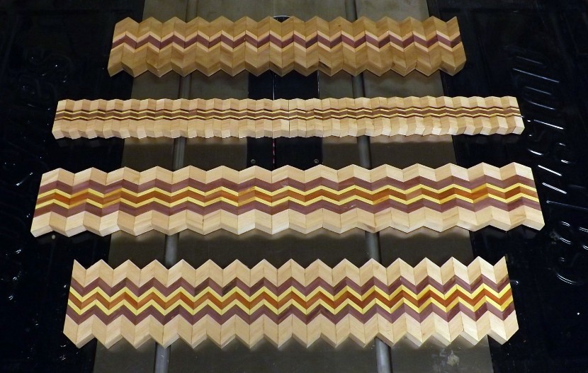 Completed glued-up zigzags